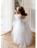 White High Low Flower Girl Dress Party Gown